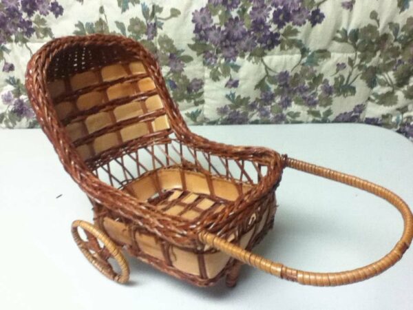 Vintage, 8in Eugene Blond Doll in 2-wheeler, Wicker Buggy or Stroller