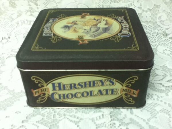 Vintage Edition no. 4, 1995 Hersheys Chocolate, 6in Square Advertising Tin Box