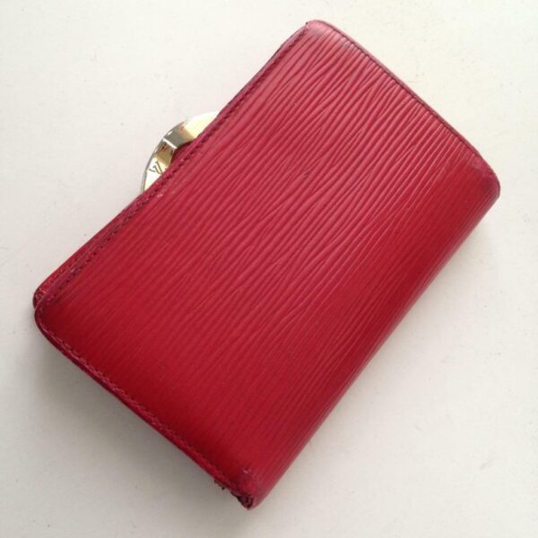 Louis Vuitton Red Epi Leather, Kisslock Compact Wallet 5.5inx4in (MI0918)