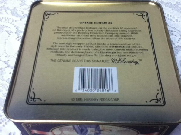 Vintage Edition no. 4, 1995 Hersheys Chocolate, 6in Square Advertising Tin Box