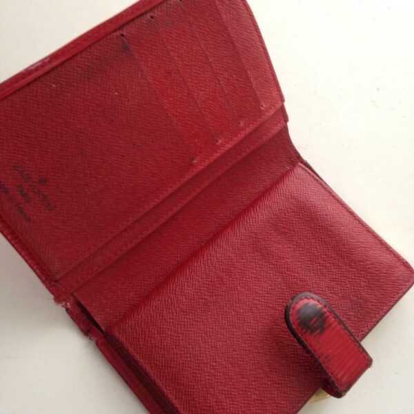 Louis Vuitton Red Epi Leather, Kisslock Compact Wallet 5.5inx4in (MI0918)