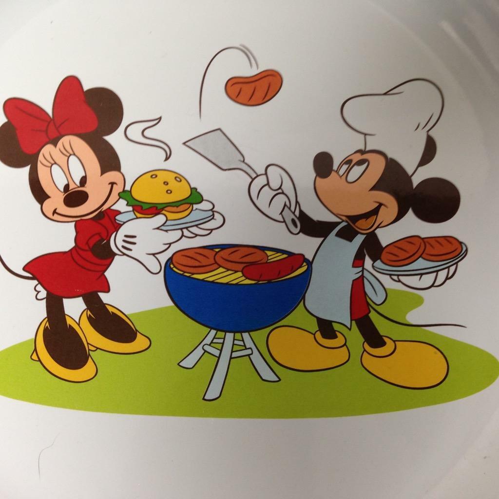 Disney, Mickey and Minnie Childs Enamelware 10.25 inch Dinner Plate