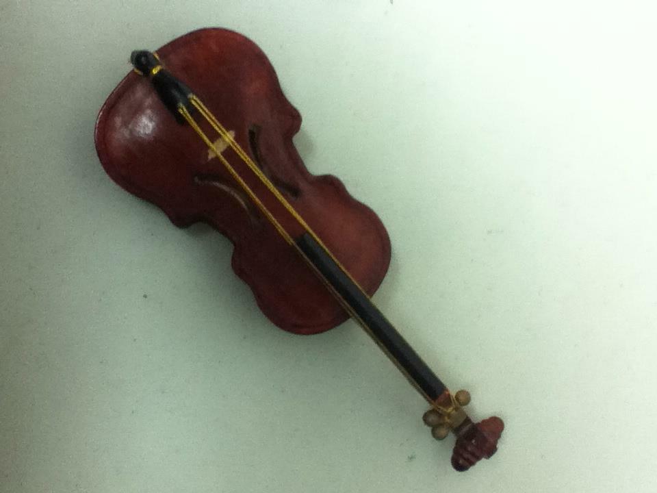 Vintage, Handcrafted, Dolls Wooden Violin or Cello 10in x 3.5in