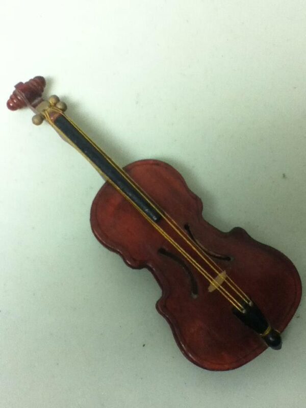 Vintage, Handcrafted, Dolls Wooden Violin or Cello 10in x 3.5in