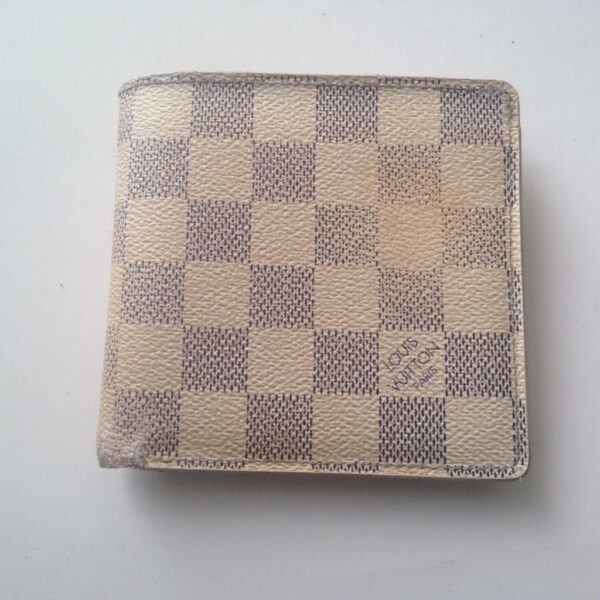 Authentic Louis Vuitton Damier Azur Mens Wallet 4in x 4in(CA2057)