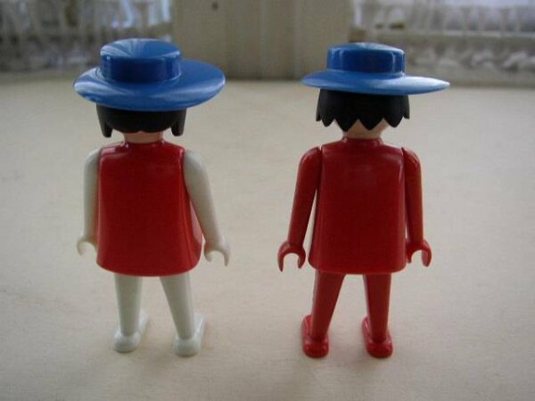 Vintage, 1974 Geobra, Lot of 2 Little People Figures with Hat