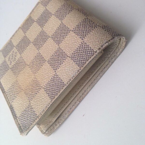 Authentic Louis Vuitton Damier Azur Mens Wallet 4in x 4in(CA2057)