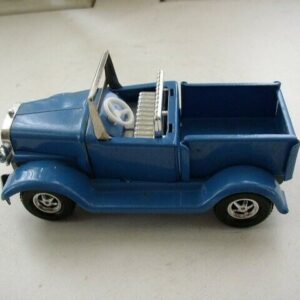 Vintage, 1940-50s Made in Japan, Blue-Silver Tin Jeep-Topper