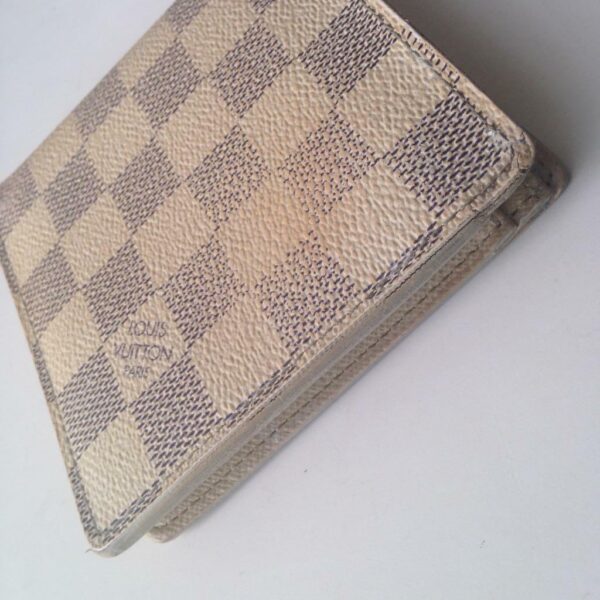 Authentic Louis Vuitton Damier Azur Mens Wallet 4in x 4in(CA2057)