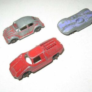 Vintage, 3-pc Tootsie Toy Automobiles- No. 2, Fiat, etc.