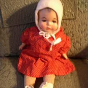 Antique, Reliable, 18" Composition Baby Doll in Red Dress