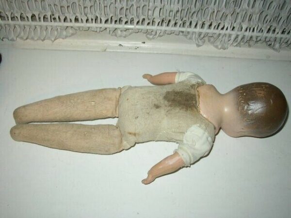 Antique, Reliable, 18" Composition Baby Doll in Red Dress