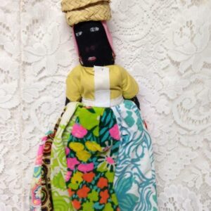 Vintage, 15-inch Handcrafted Fruit Vendor Fabric Doll