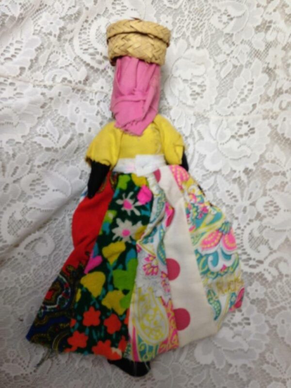 Vintage, 15-inch Handcrafted Fruit Vendor Fabric Doll