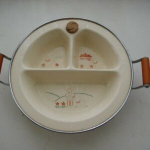 1940s Rare, Little Bo-peep Infant Chrome-Bakelite Feeding Dish