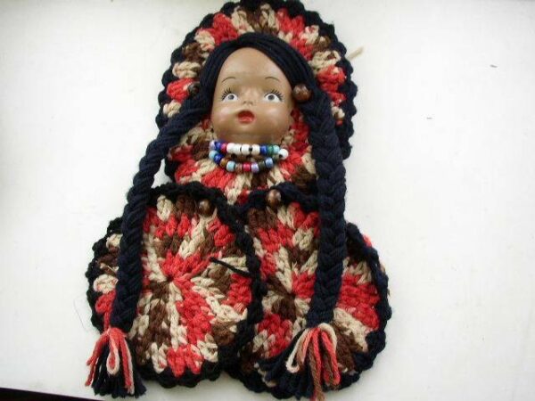 Vintage, South Western Girl Dolly with 2 Potholders