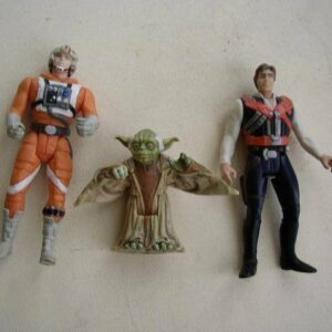 1996 and 1999 Lucas Film. Ltd., Lot of 3 Star Wars Figures-Luke, Hans & Yoda (H)