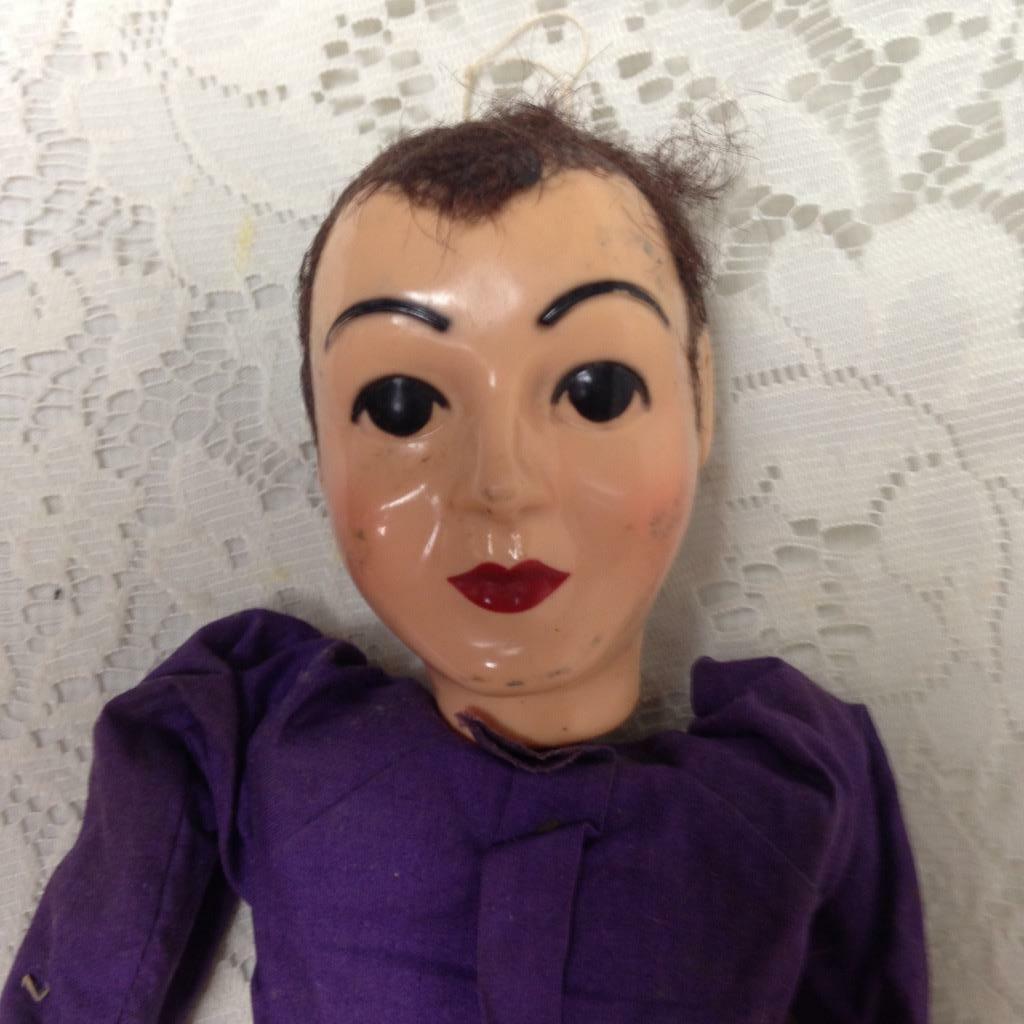 Vintage, Hazelle’s, 13in Man Plastic- Wooden Marionette Doll