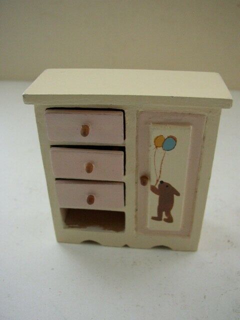 3-pc Vintage, Child’s Bedroom Dollhouse Painted Furniture