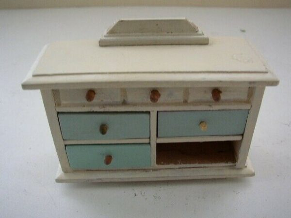 3-pc Vintage, Child's Bedroom Dollhouse Painted Furniture