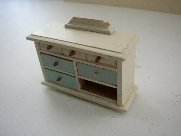 3-pc Vintage, Child's Bedroom Dollhouse Painted Furniture