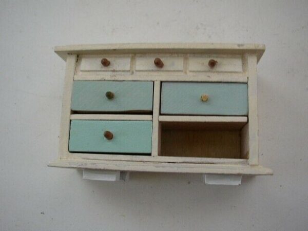 3-pc Vintage, Child's Bedroom Dollhouse Painted Furniture