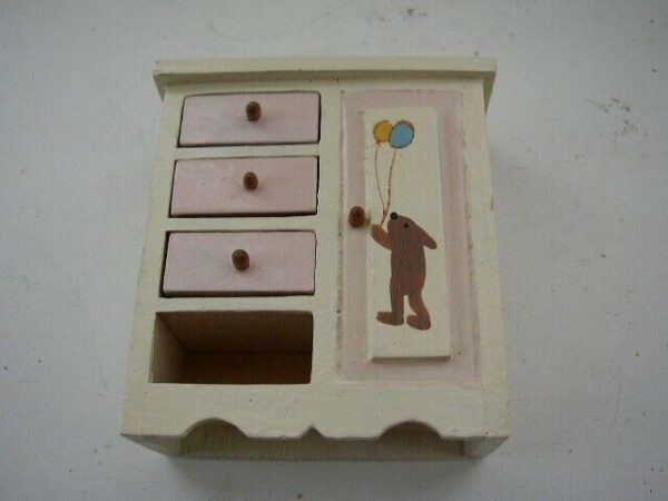 3-pc Vintage, Child's Bedroom Dollhouse Painted Furniture