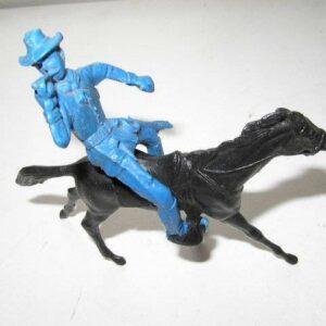 .Vintage, Blue Ranger with Trumpet and Black Horse Miniature