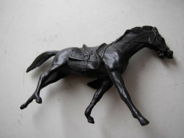 .Vintage, Blue Ranger with Trumpet and Black Horse Miniature