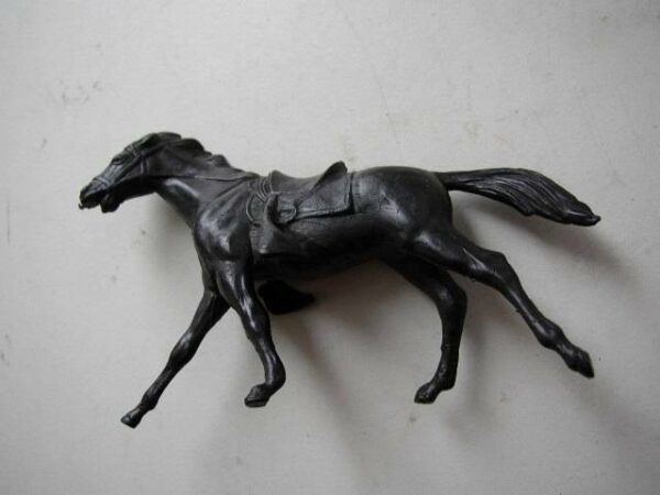 .Vintage, Blue Ranger with Trumpet and Black Horse Miniature