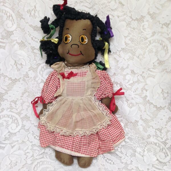 Vintage, Handcrafted African American Raggedy Ann 18-inch Doll