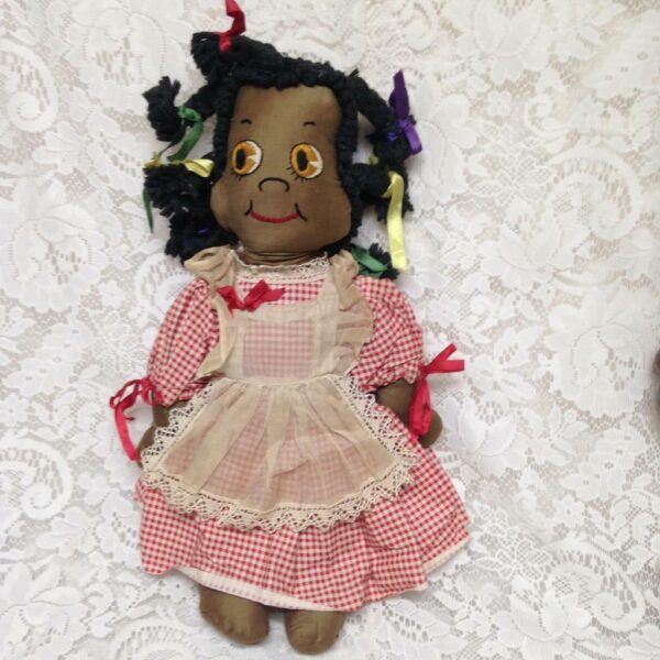 Vintage, Handcrafted African American Raggedy Ann 18-inch Doll