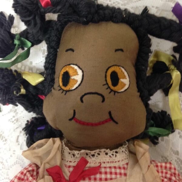 Vintage, Handcrafted African American Raggedy Ann 18-inch Doll