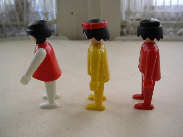 Vintage, 1974 Geobra, Lot of 3 Miniature or Little People Figures