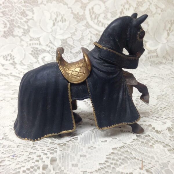 Schleich, Germany, Black Knight on Horse 9in x 5in x 3in