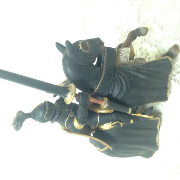 Schleich, Germany, Black Knight on Horse 9in x 5in x 3in