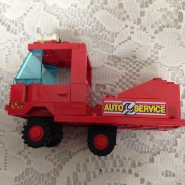 Vintage, Rare, Lego, Red Auto Service Truck 4in x 2.5in x 1.5in