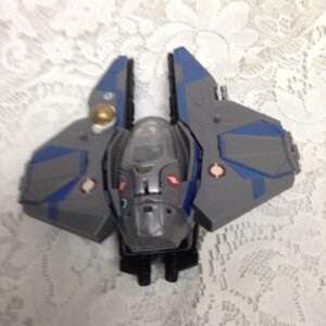 Silver Fighter Plane Robot-Transformer 7in x 6.5in x 2.5in