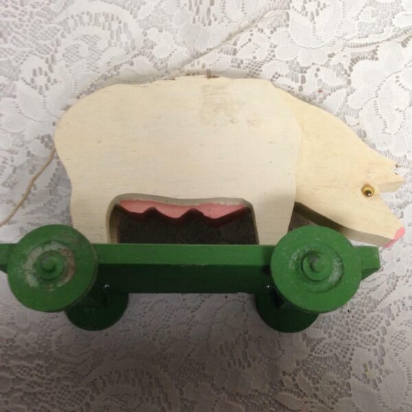 Vintage, Wooden Piggy Pull Toy (pmtb)