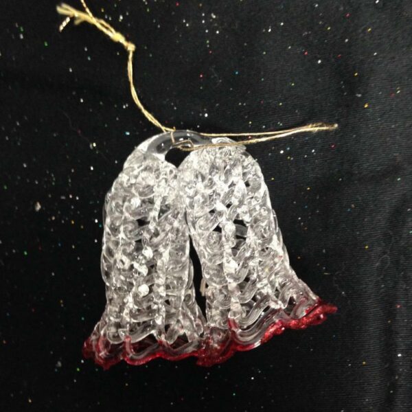 Handcrafted, 3pc Spun Glass Christmas Ornaments #6