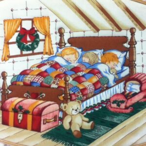 1994, Framed, Children's Christmas Quilt Artwork 16in L x 8.5in W