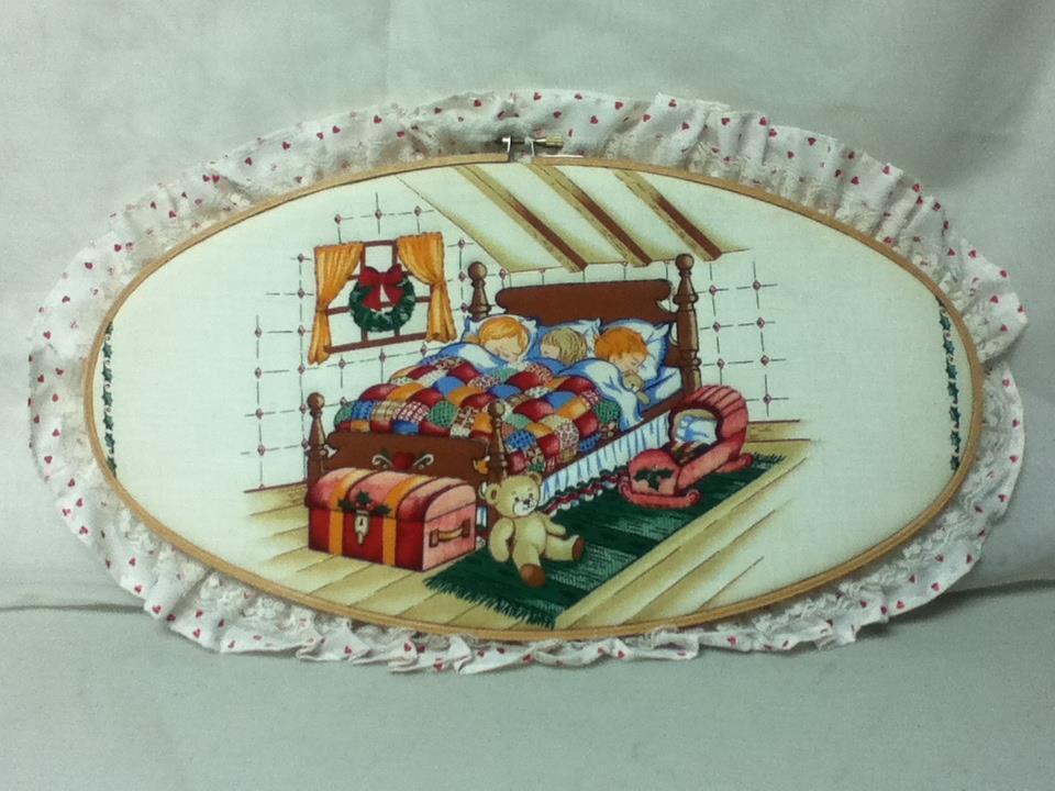 1994, Framed, Children’s Christmas Quilt Artwork 16in L x 8.5in W