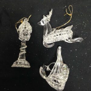 Handcrafted, 3pc Art Glass Christmas Ornaments #1