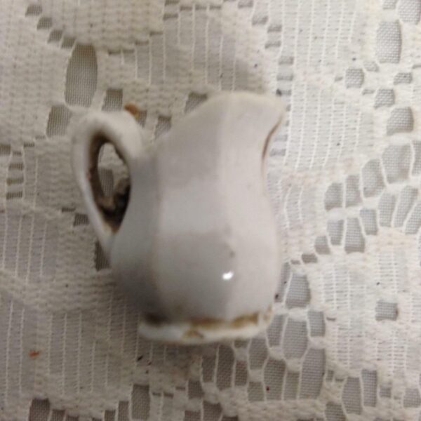 Antique, White Miniature Pitcher 1in x 1in D