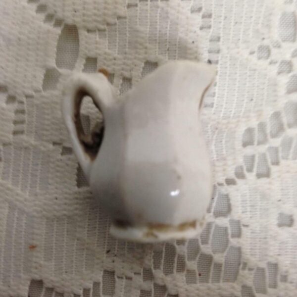 Antique, White Miniature Pitcher 1in x 1in D