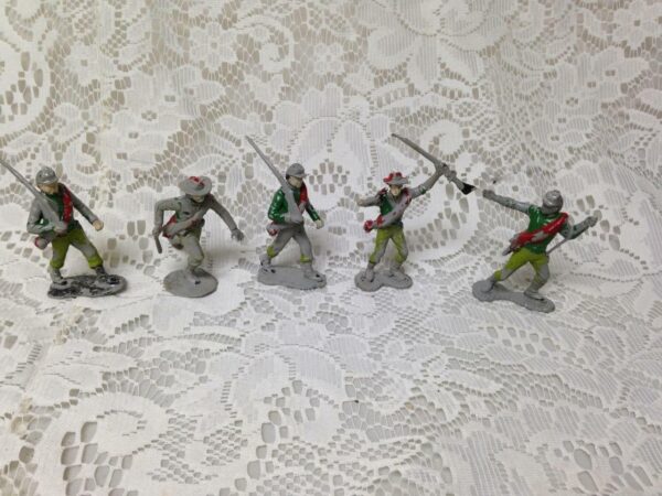 Vintage, Painted, 5-pcs Miniature Soldiers 2 to 2.5in each (#11)