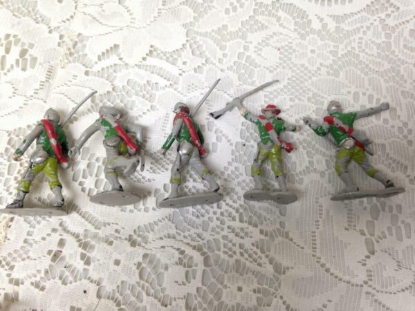 Vintage, Painted, 5-pcs Miniature Soldiers 2 to 2.5in each (#11)