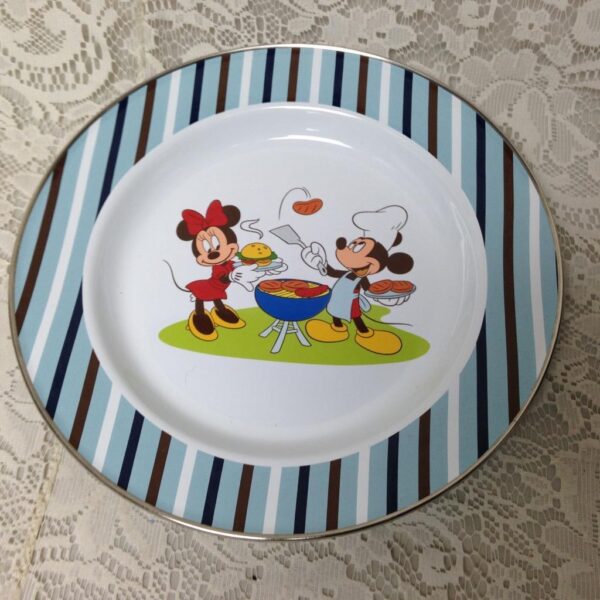 Disney, Mickey and Minnie Childs Enamelware 10.25 inch Dinner Plate