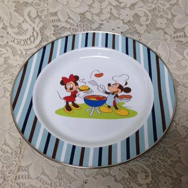 Disney, Mickey and Minnie Childs Enamelware 10.25 inch Dinner Plate