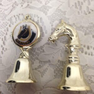 Vintage, 2pc Gold Tone Souvenir Bells- Kentucky Derby